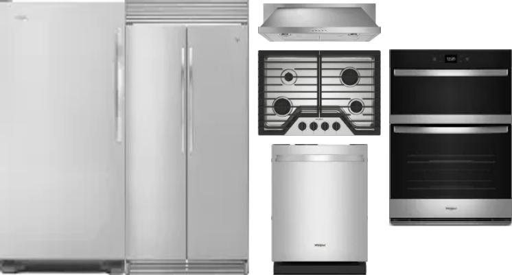 6 Piece Package Includes Refrigerator, Freezer, Cooktop, Wall Oven, Hood And Dishwasher