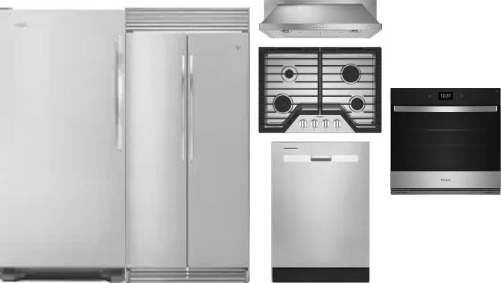 6 Piece Package Includes Refrigerator, Freezer, Cooktop, Wall Oven, Hood And Dishwasher