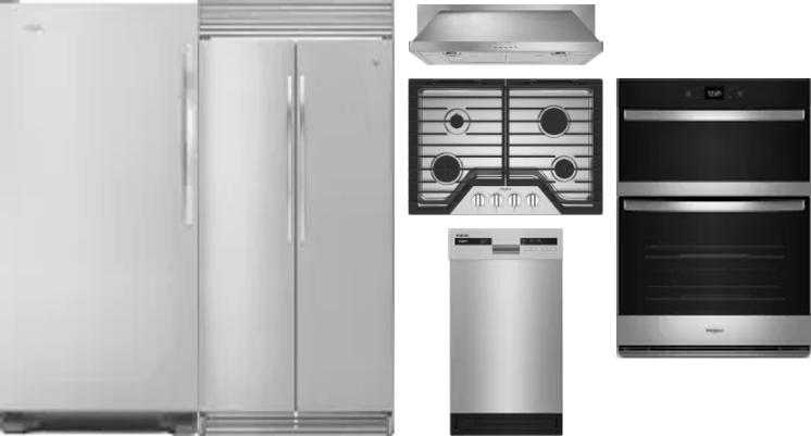 6 Piece Package Includes Refrigerator, Freezer, Cooktop, Wall Oven, Hood And Dishwasher
