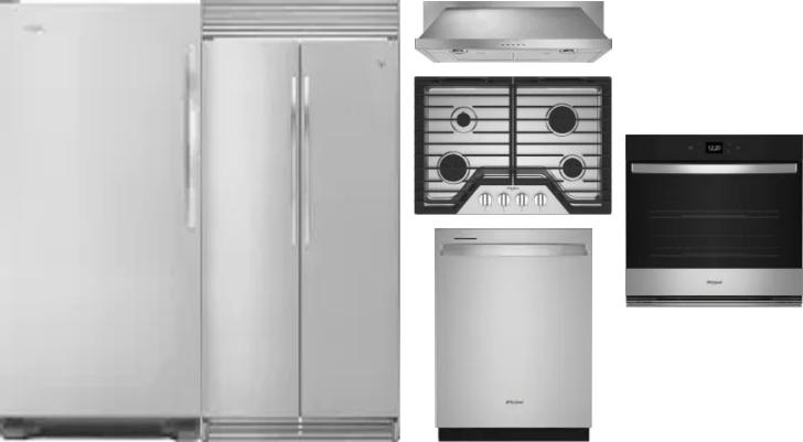6 Piece Package Includes Refrigerator, Freezer, Cooktop, Wall Oven, Hood And Dishwasher
