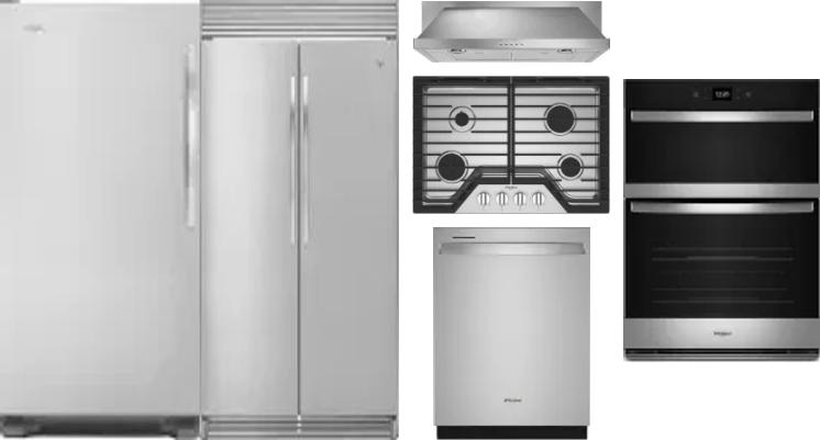 6 Piece Package Includes Refrigerator, Freezer, Cooktop, Wall Oven, Hood And Dishwasher