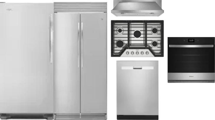 6 Piece Package Includes Refrigerator, Freezer, Cooktop, Wall Oven, Hood And Dishwasher
