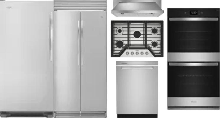 6 Piece Package Includes Refrigerator, Freezer, Cooktop, Wall Oven, Hood And Dishwasher