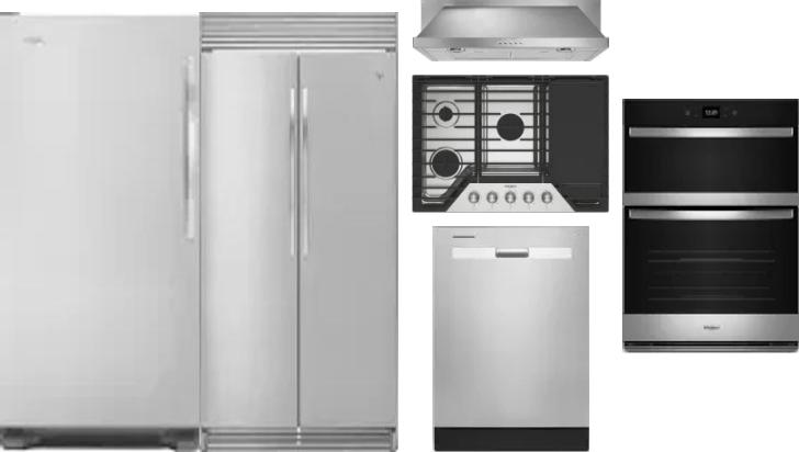6 Piece Package Includes Refrigerator, Freezer, Cooktop, Wall Oven, Hood And Dishwasher
