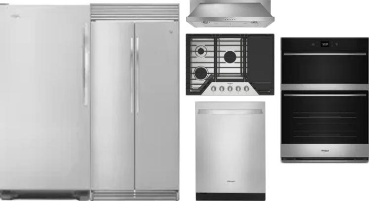 6 Piece Package Includes Refrigerator, Freezer, Cooktop, Wall Oven, Hood And Dishwasher