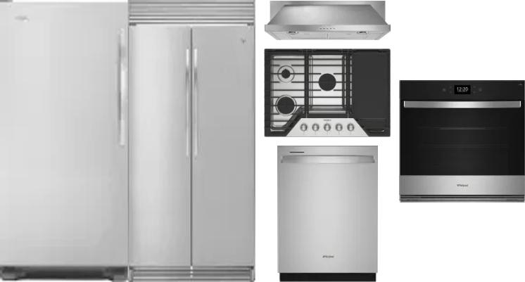 6 Piece Package Includes Refrigerator, Freezer, Cooktop, Wall Oven, Hood And Dishwasher