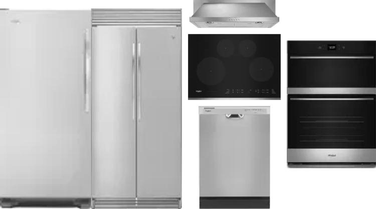 6 Piece Package Includes Refrigerator, Freezer, Cooktop, Wall Oven, Hood And Dishwasher