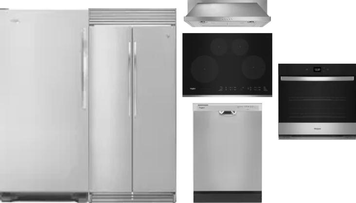 6 Piece Package Includes Refrigerator, Freezer, Cooktop, Wall Oven, Hood And Dishwasher