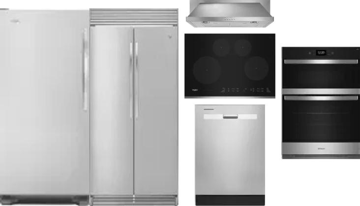 6 Piece Package Includes Refrigerator, Freezer, Cooktop, Wall Oven, Hood And Dishwasher