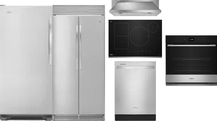 6 Piece Package Includes Refrigerator, Freezer, Cooktop, Wall Oven, Hood And Dishwasher