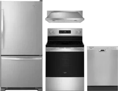 4 Piece Package Includes Refrigerator, Range, Hood And Dishwasher