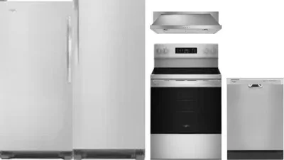 5 Piece Package Includes Refrigerator, Freezer, Range, Hood And Dishwasher