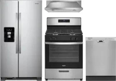4 Piece Package Includes Refrigerator, Range, Hood And Dishwasher