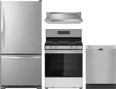 4 Piece Package Includes Refrigerator, Range, Hood And Dishwasher