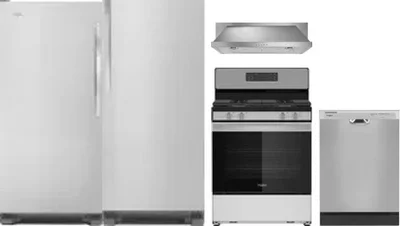 5 Piece Package Includes Refrigerator, Freezer, Range, Hood And Dishwasher