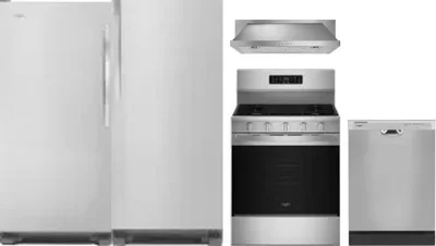5 Piece Package Includes Refrigerator, Freezer, Range, Hood And Dishwasher