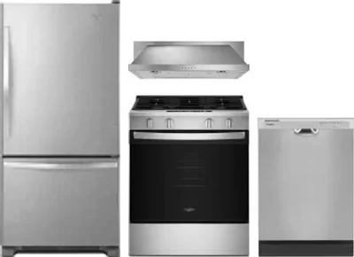 4 Piece Package Includes Refrigerator, Range, Hood And Dishwasher