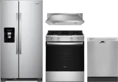 4 Piece Package Includes Refrigerator, Range, Hood And Dishwasher