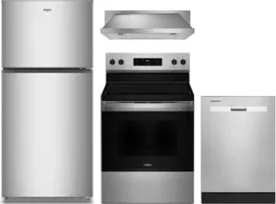 4 Piece Package Includes Refrigerator, Range, Hood And Dishwasher