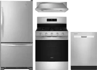 4 Piece Package Includes Refrigerator, Range, Hood And Dishwasher