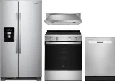 4 Piece Package Includes Refrigerator, Range, Hood And Dishwasher