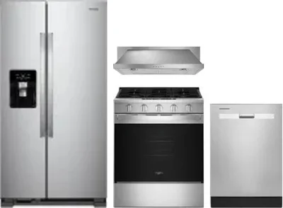 4 Piece Package Includes Refrigerator, Range, Hood And Dishwasher