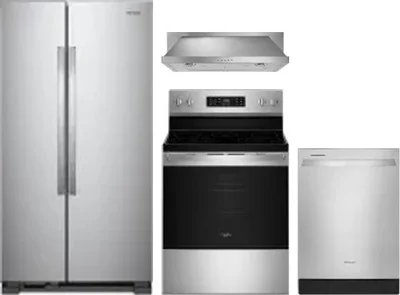 4 Piece Package Includes Refrigerator, Range, Hood And Dishwasher