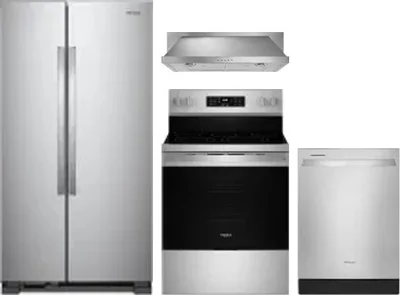 4 Piece Package Includes Refrigerator, Range, Hood And Dishwasher