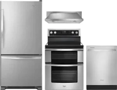 4 Piece Package Includes Refrigerator, Range, Hood And Dishwasher