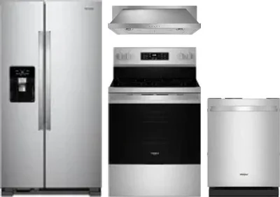 4 Piece Package Includes Refrigerator, Range, Hood And Dishwasher
