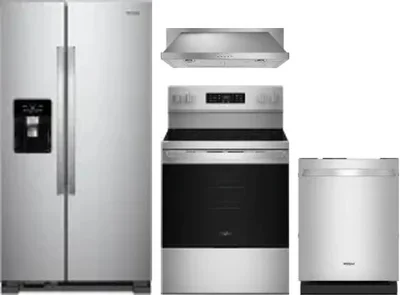 4 Piece Package Includes Refrigerator, Range, Hood And Dishwasher