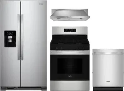 4 Piece Package Includes Refrigerator, Range, Hood And Dishwasher