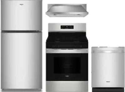 4 Piece Package Includes Refrigerator, Range, Hood And Dishwasher