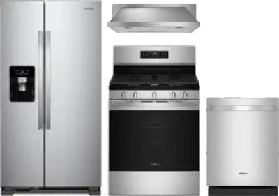 4 Piece Package Includes Refrigerator, Range, Hood And Dishwasher