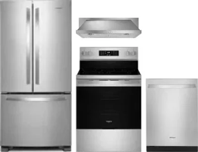 4 Piece Package Includes Refrigerator, Range, Hood And Dishwasher
