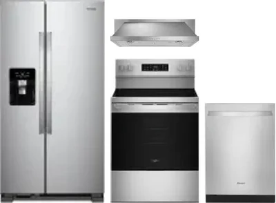 4 Piece Package Includes Refrigerator, Range, Hood And Dishwasher