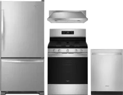 4 Piece Package Includes Refrigerator, Range, Hood And Dishwasher