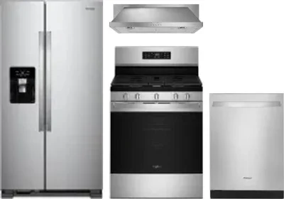 4 Piece Package Includes Refrigerator, Range, Hood And Dishwasher