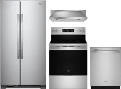 4 Piece Package Includes Refrigerator, Range, Hood And Dishwasher