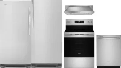5 Piece Package Includes Refrigerator, Freezer, Range, Hood And Dishwasher