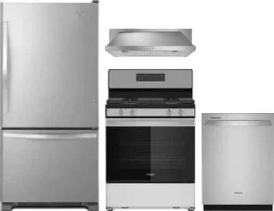 4 Piece Package Includes Refrigerator, Range, Hood And Dishwasher