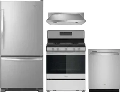 4 Piece Package Includes Refrigerator, Range, Hood And Dishwasher