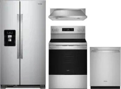 4 Piece Package Includes Refrigerator, Range, Hood And Dishwasher