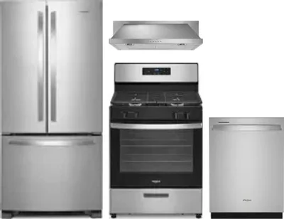4 Piece Package Includes Refrigerator, Range, Hood And Dishwasher