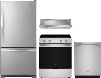 4 Piece Package Includes Refrigerator, Range, Hood And Dishwasher