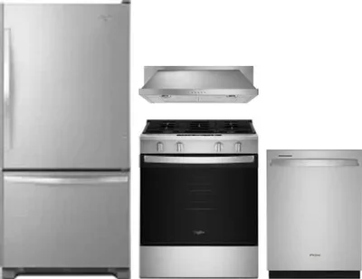4 Piece Package Includes Refrigerator, Range, Hood And Dishwasher