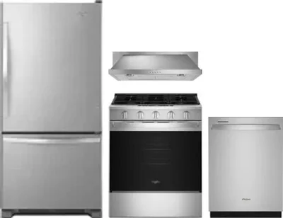 4 Piece Package Includes Refrigerator, Range, Hood And Dishwasher