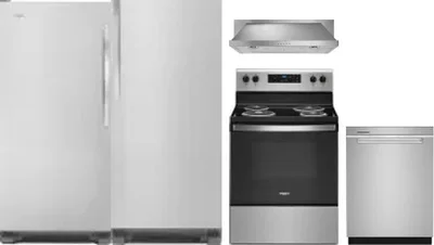 5 Piece Package Includes Refrigerator, Freezer, Range, Hood And Dishwasher