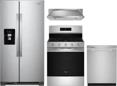 4 Piece Package Includes Refrigerator, Range, Hood And Dishwasher
