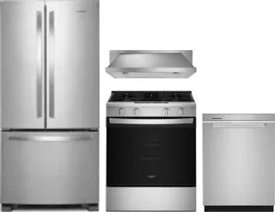 4 Piece Package Includes Refrigerator, Range, Hood And Dishwasher